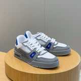 Tênis LOUIS VUITTON Trainer Sneaker in White and Graphite Mesh with Blue Accents