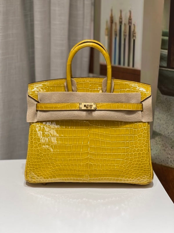 Bolsa Hermes Birkin 25 Alligator Yellow
