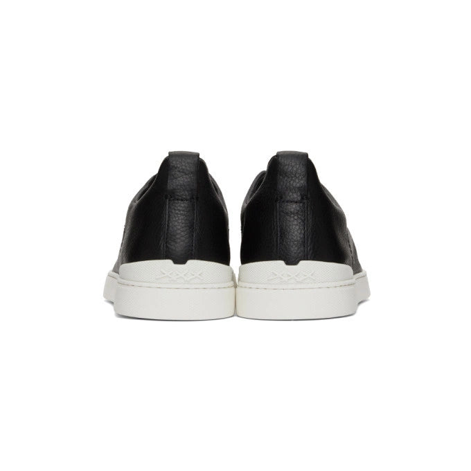 Tênis Zegna Triple Stitch Suede Sneakers Black White