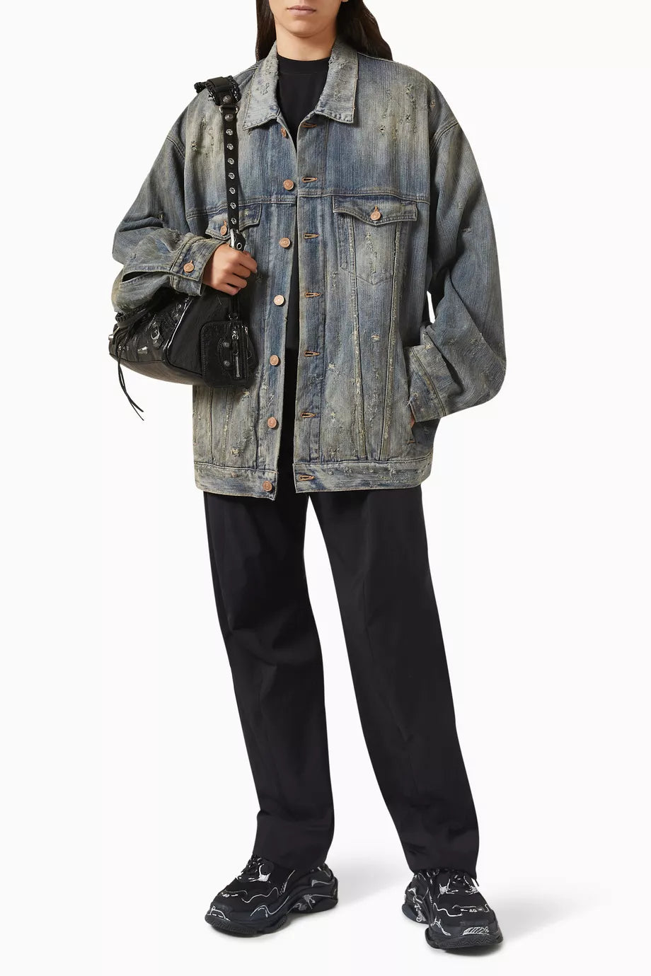 Jaqueta Balenciaga Distressed Jeans(Pronta Entrega) Tamanho XXG