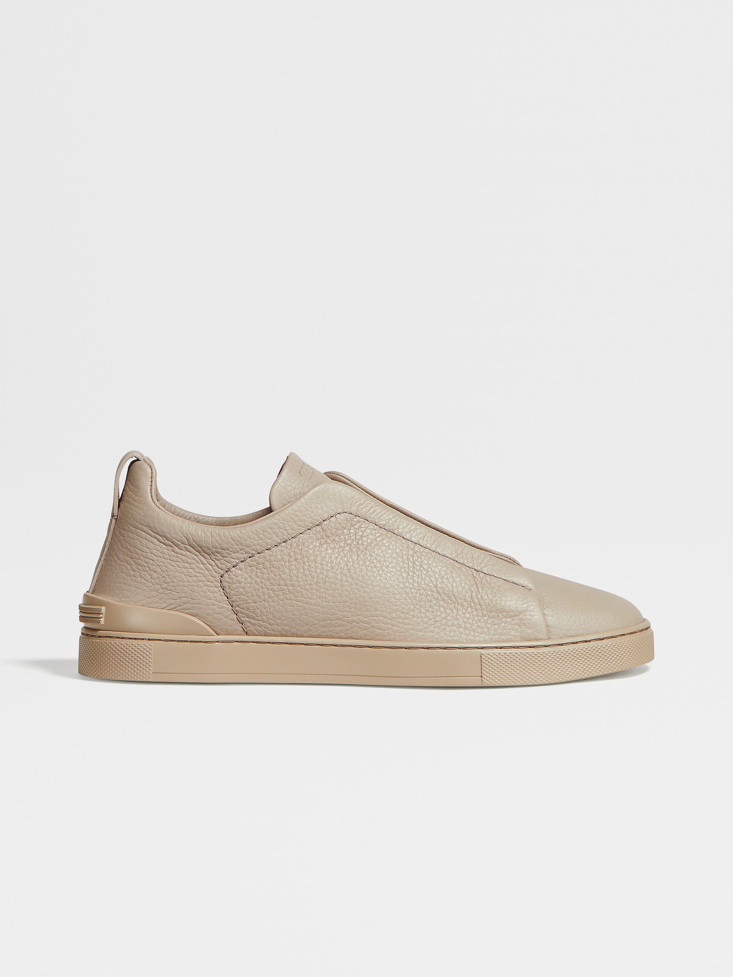 Tênis Zegna Beige Deerskin Triple Stitch Sneakers