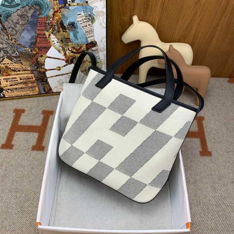 Bolsa Hermès Cabas H Biais 27 White