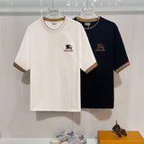 Camiseta Burberry Black Logo Black White Xadrez