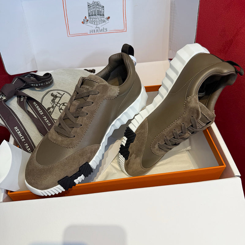 Tênis Casual Hermès Brown Camurça