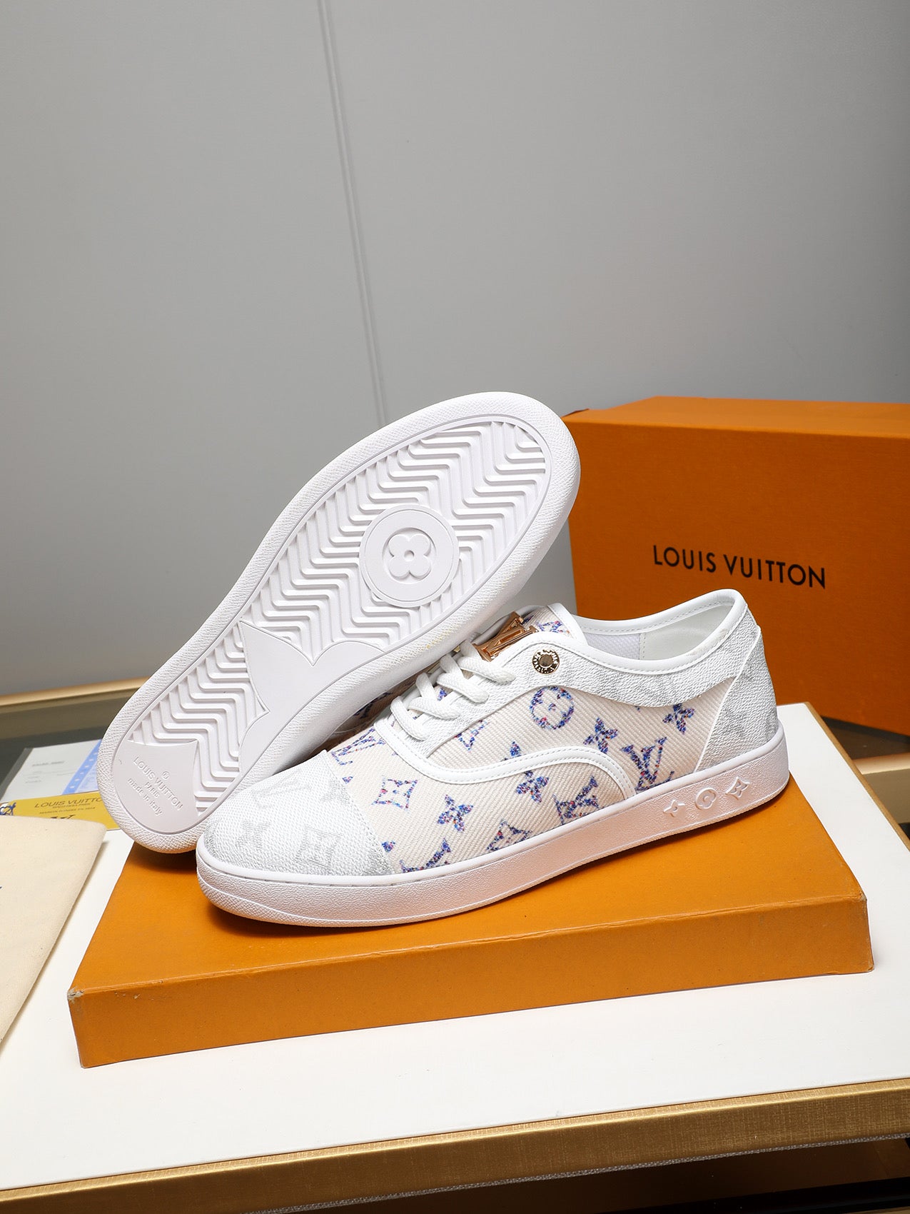 Tenis LV Match Up Monogram White Blue