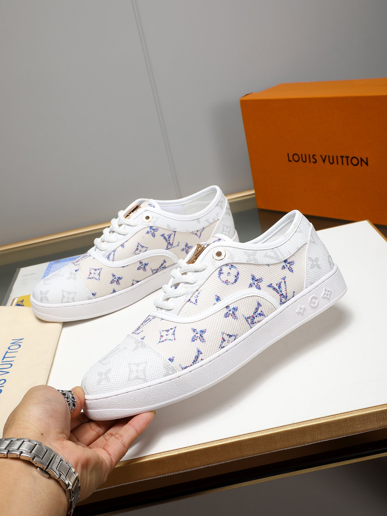 Tenis LV Match Up Monogram White Blue