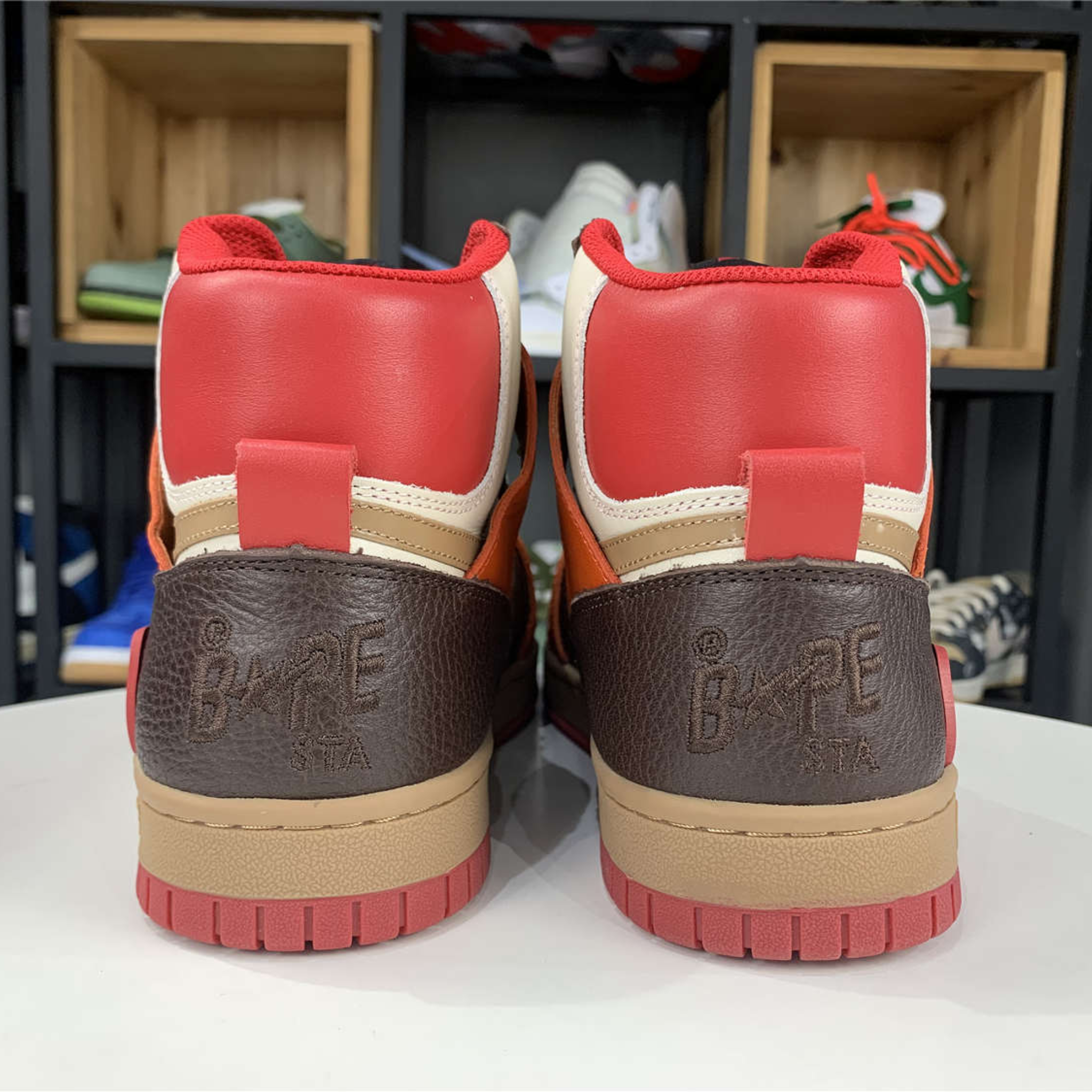 A Bathing Ape Bape Sta "93 Hi Red Orange Light Sand"