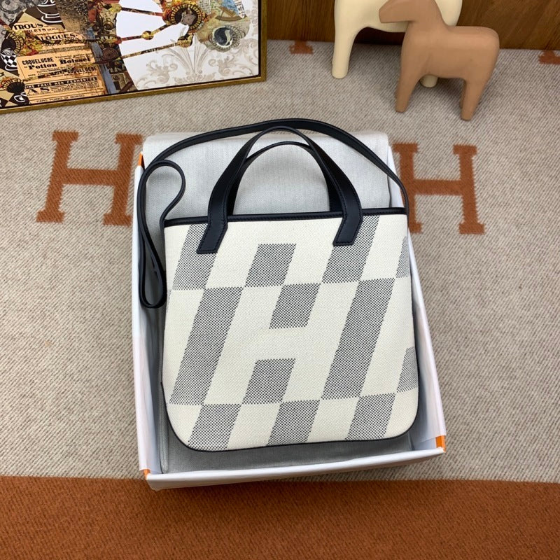 Bolsa Hermès Cabas H Biais 27 White