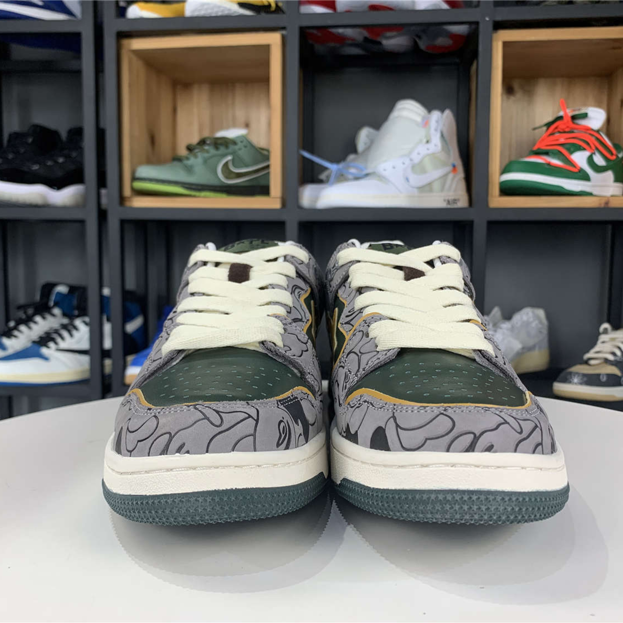 A Bathing Ape Bape SK8 Sta "Grey Mustard Yellow"