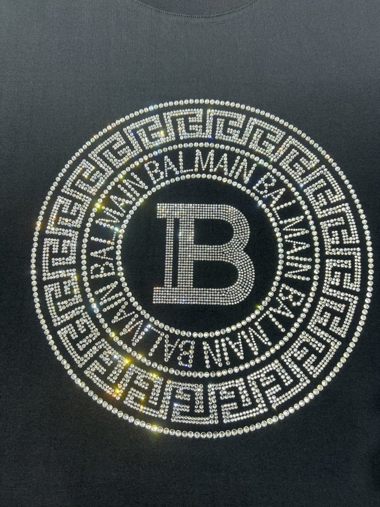 Camiseta Balmain T Shirt Logo Black White