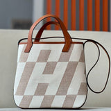 Bolsa Hermès Cabas H Biais 27 White Beige