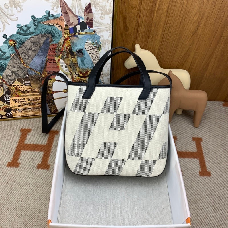 Bolsa Hermès Cabas H Biais 27 White
