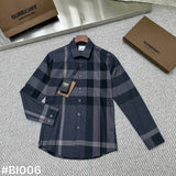 Camiseta Burberry Slim Fit Check Cotton Shirt Preta (Pronta Entrega) Tamanho G