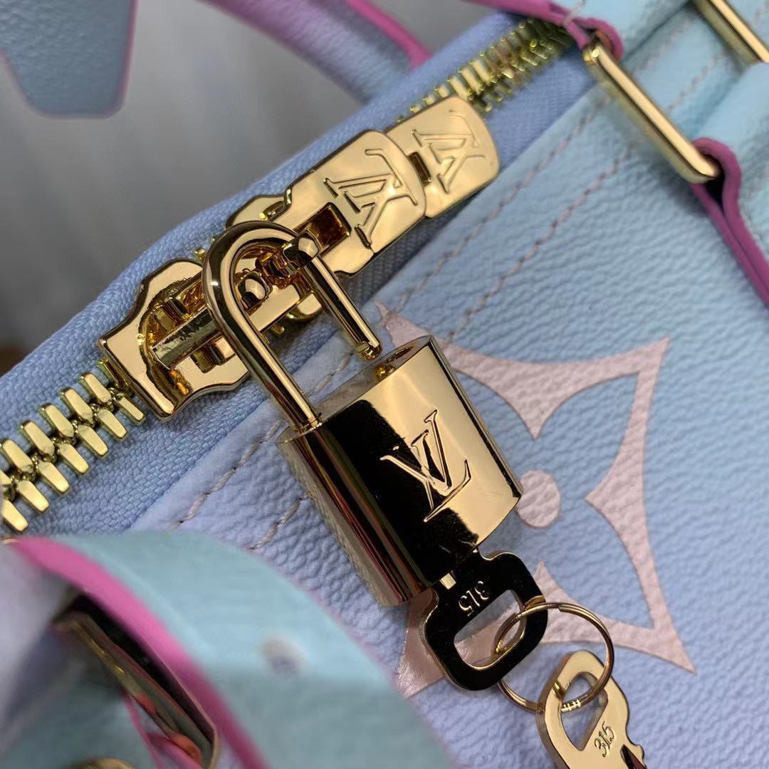 Louis Vuitton KEEPALL Blue Pink