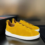 ZEGNA Suede Triple Stitch Sneakers
