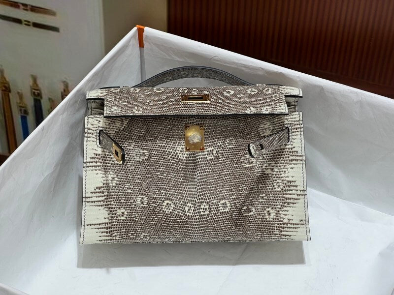 Bolsa Hermès Kelly Pochette pele de lagarto