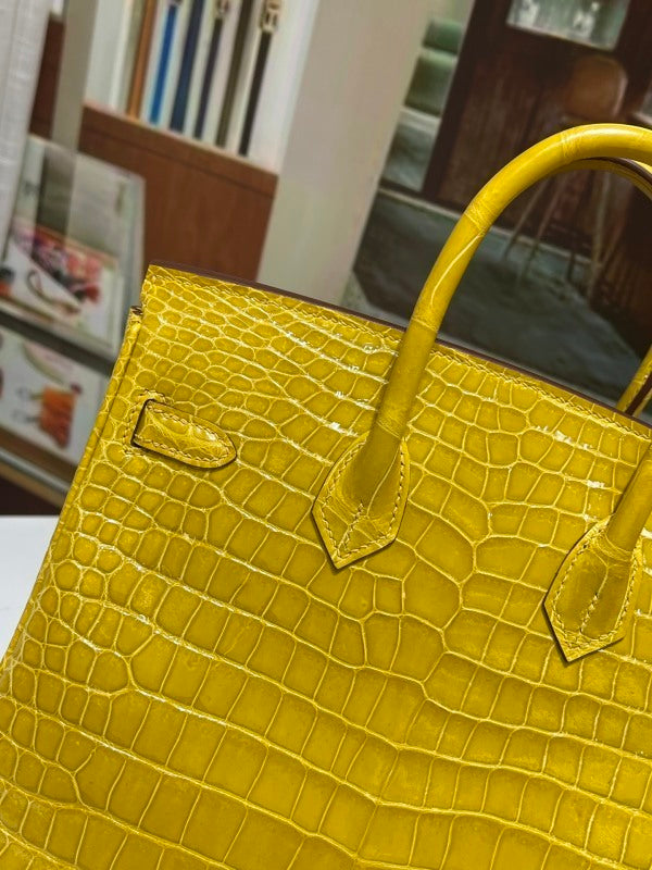 Bolsa Hermes Birkin 25 Alligator Yellow