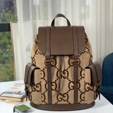 Backpack with Jumbo GG Camel/Ebony