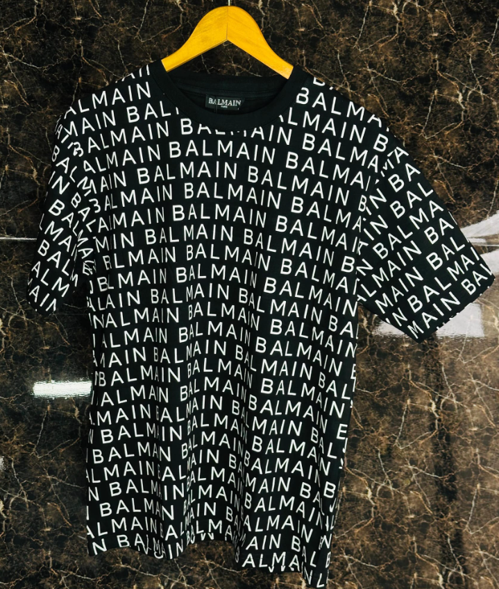 Camiseta Balmain T Shirt Logo Front Back