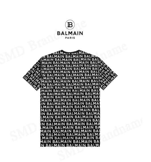 Camiseta Balmain T Shirt Logo Front Back