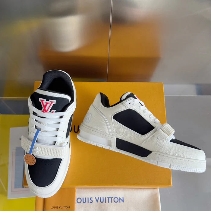 LV Trainer Velcro White Black