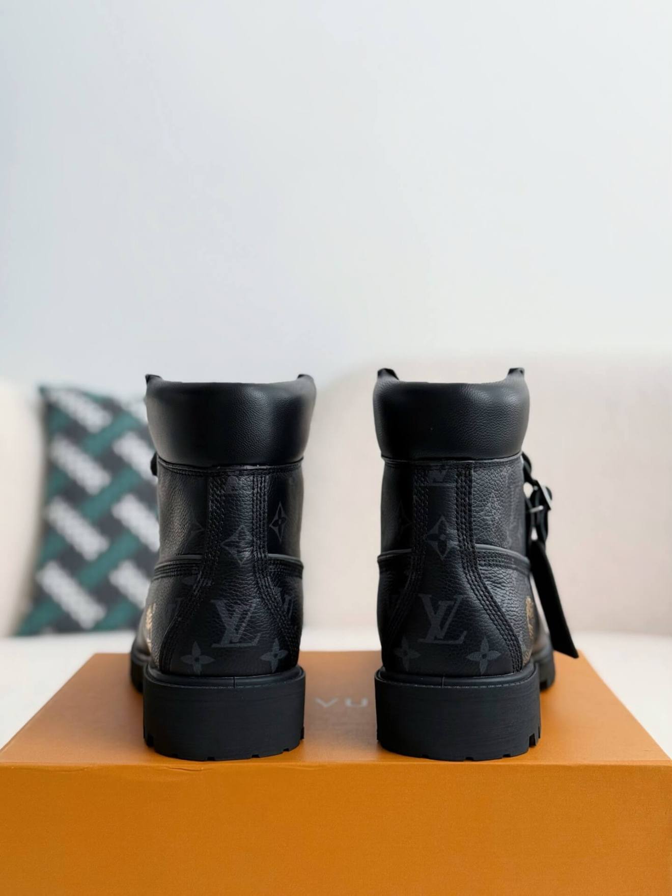 Louis Vuitton LV x Timberland 6-Inch Ankle All Black Leather Boot