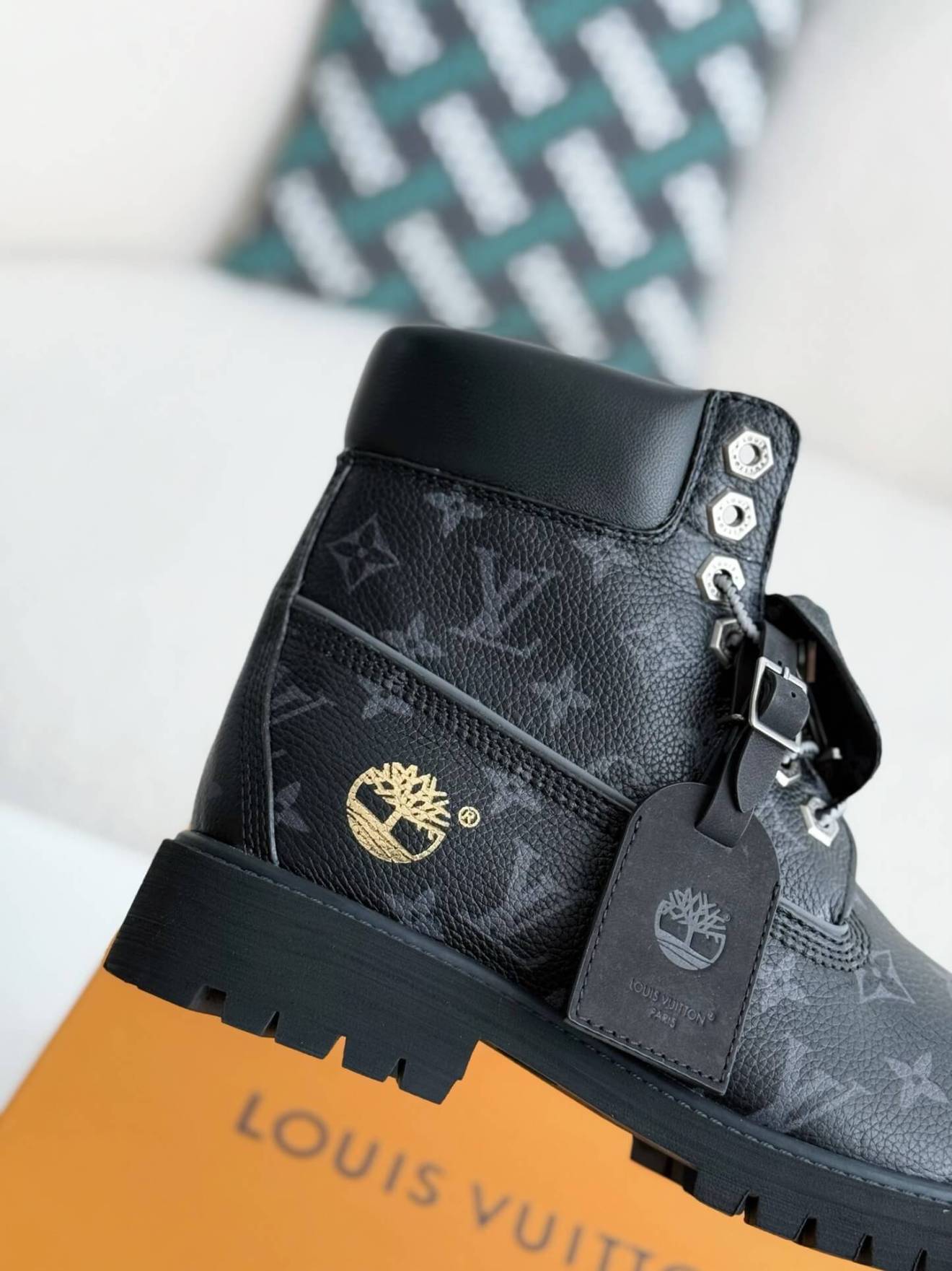 Louis Vuitton LV x Timberland 6-Inch Ankle All Black Leather Boot