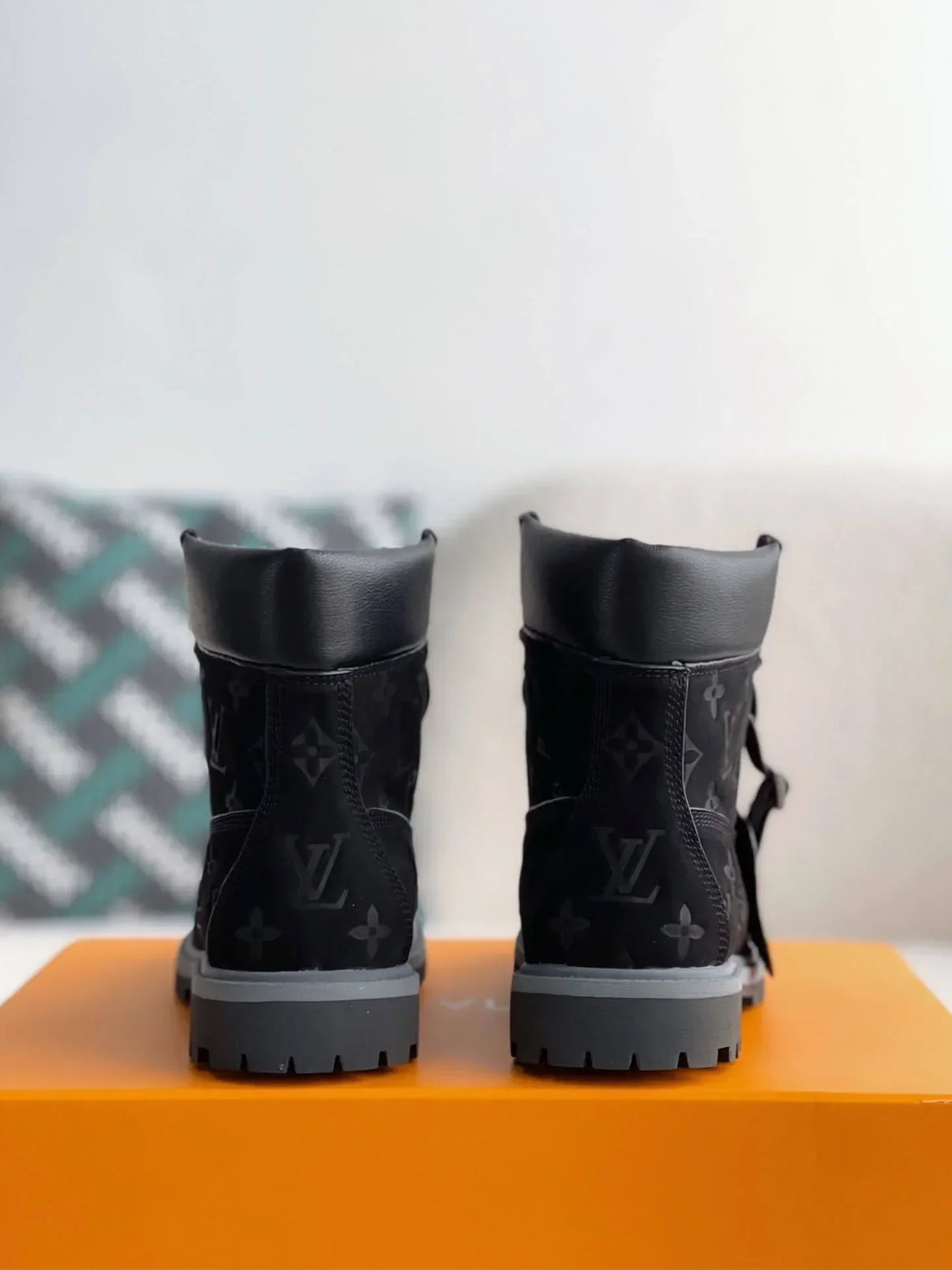 Louis Vuitton LV x Timberland 6-Inch All Black Leather Boot
