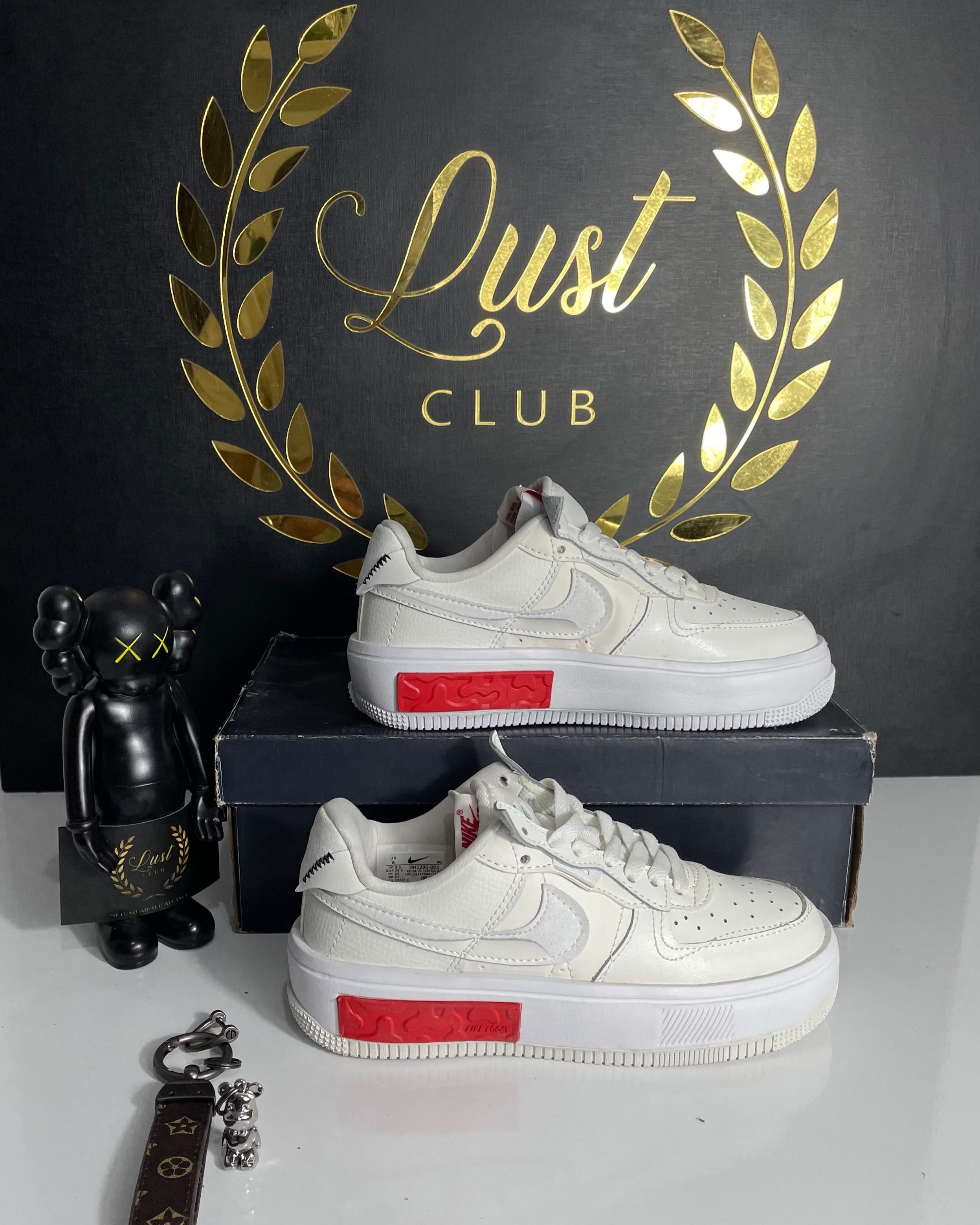 NIKE AIR FORCE 1 FONTANKA ' PEARL WHITE UNIVERSITY RED ' (PRONTA ENTREGA) Tamanho 35