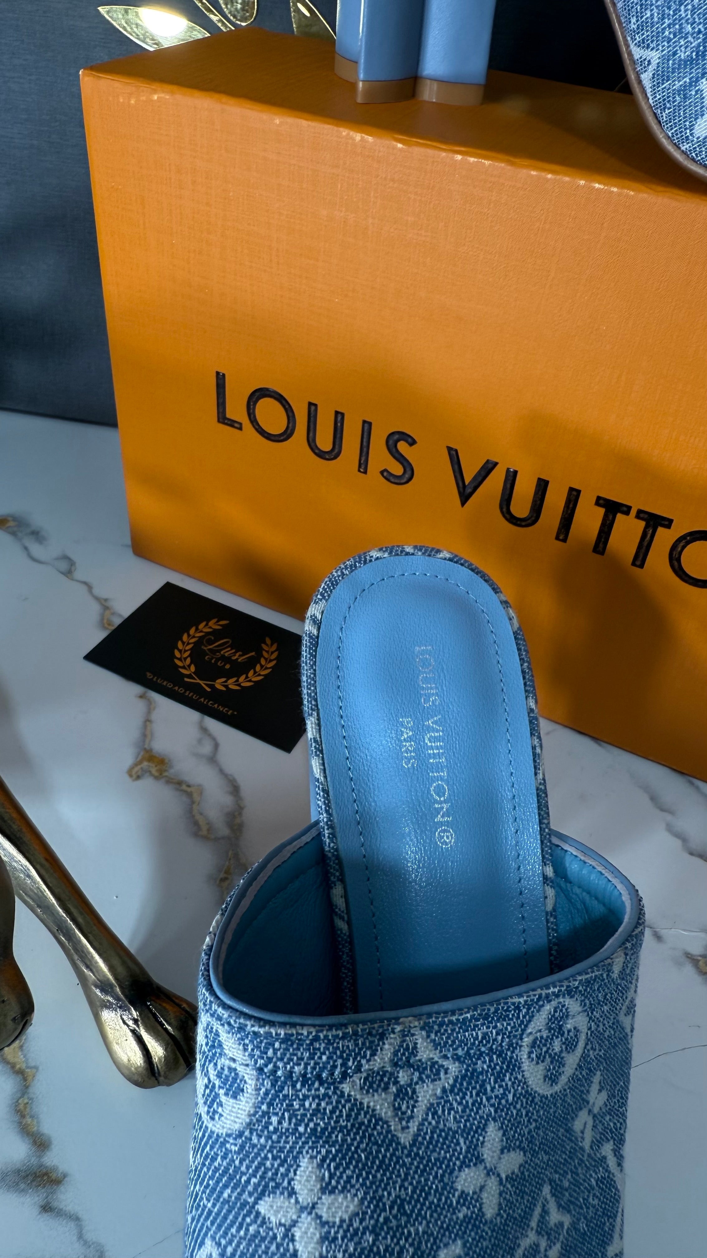 LV Sandália Denin 3D Damier