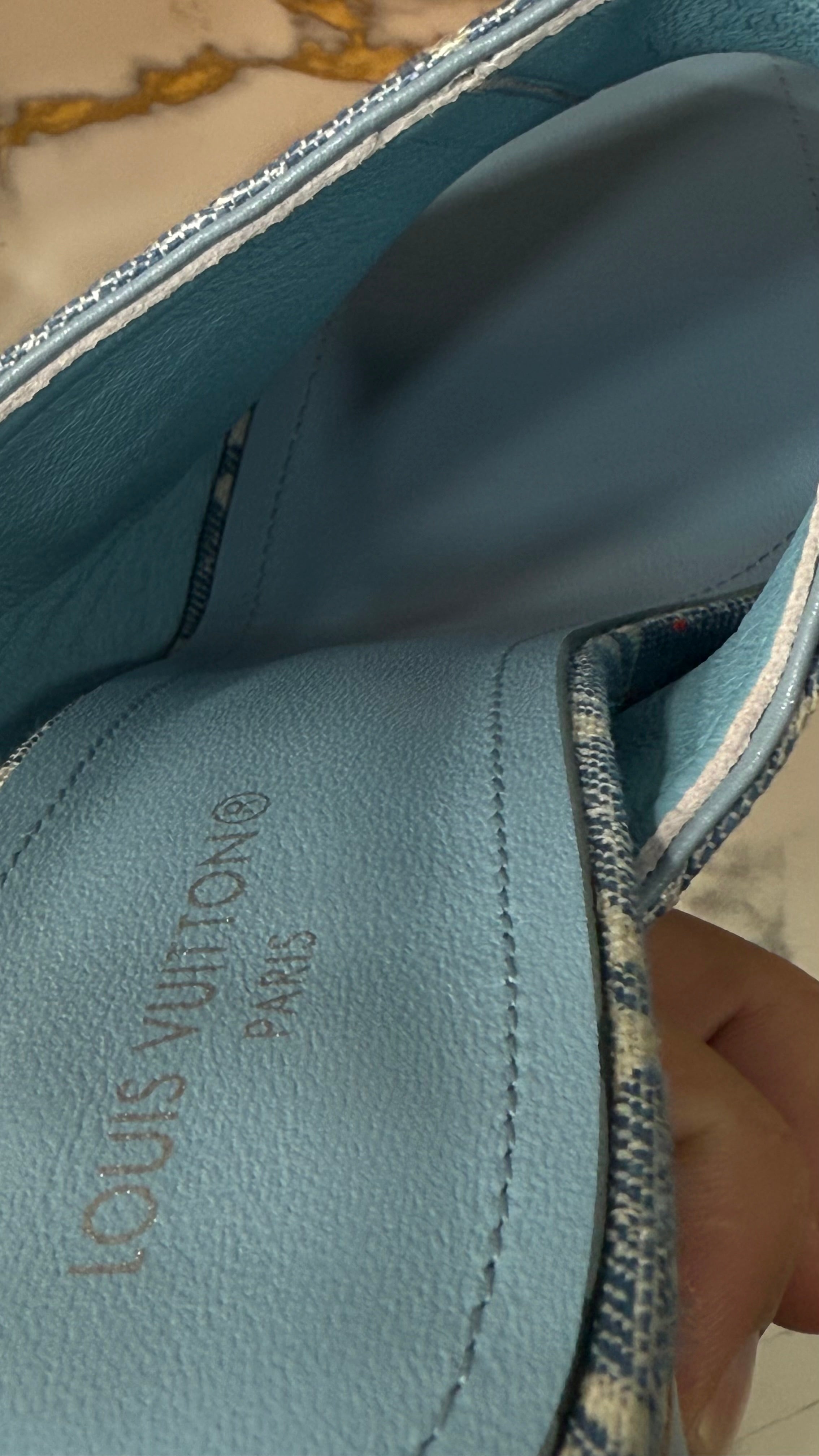 LV Sandália Denin 3D Damier