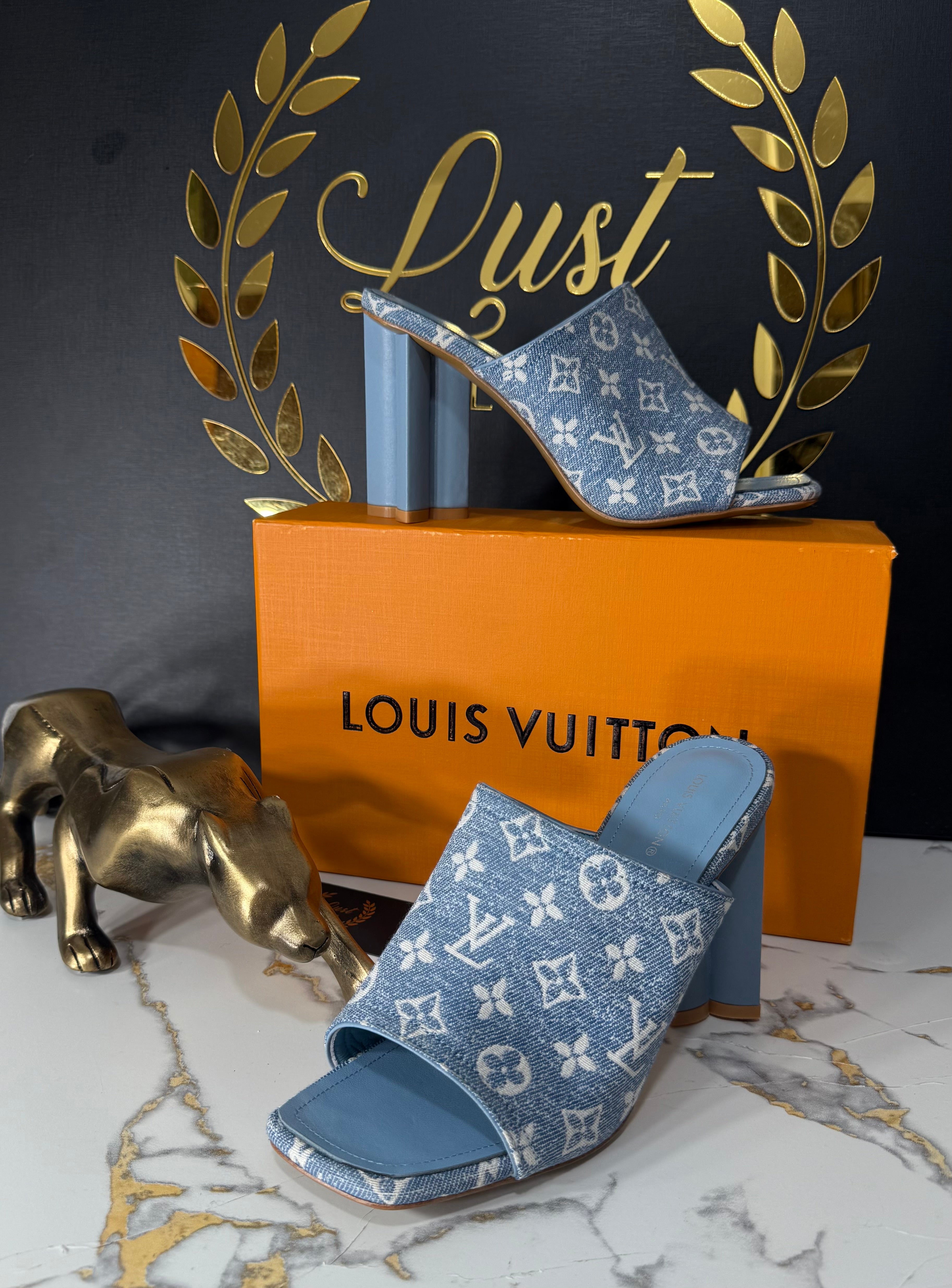 LV Sandália Denin 3D Damier