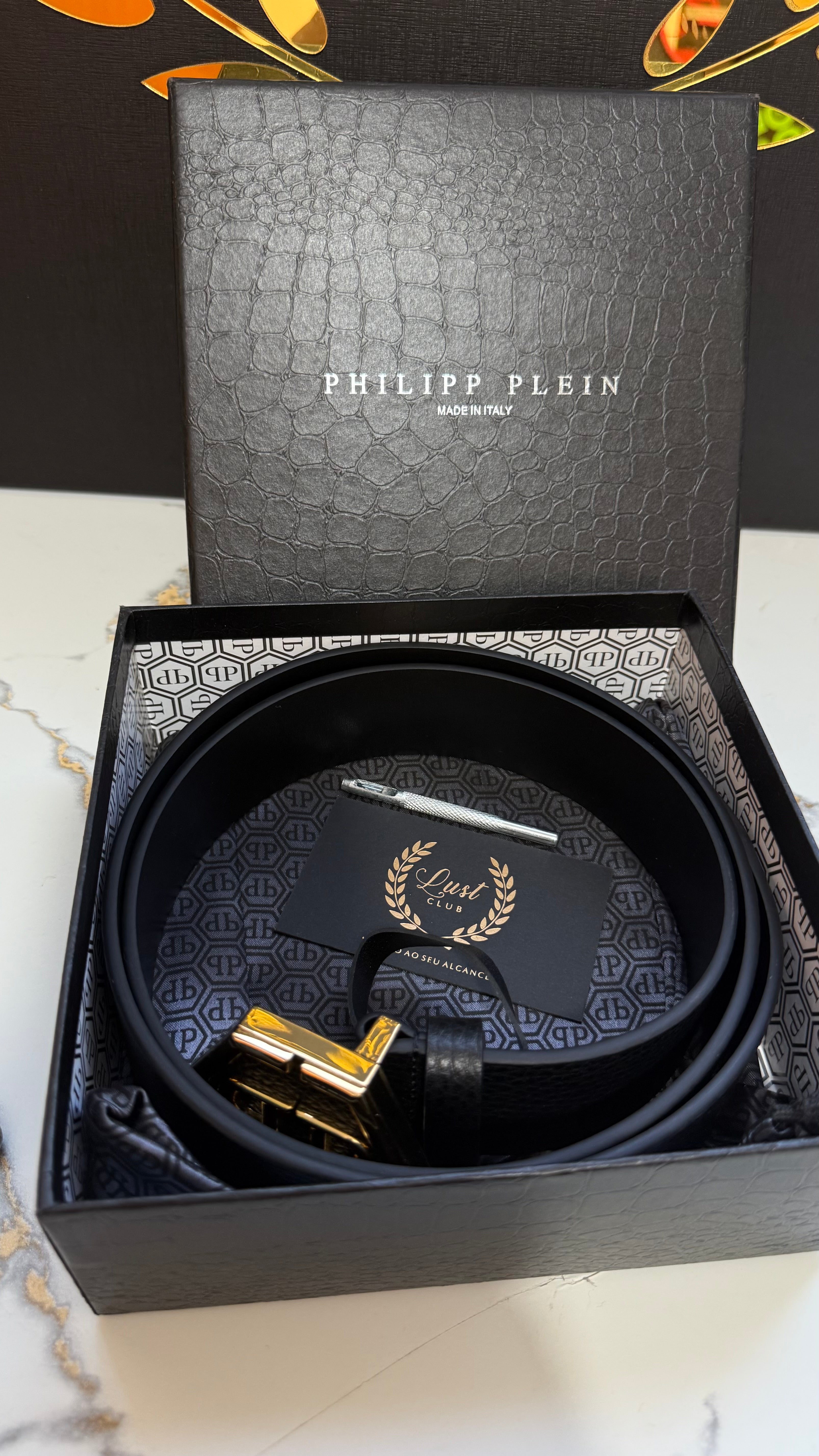 Cinto Philipp Plein Black Gold (PRONTA ENTREGA) Tamanho 105