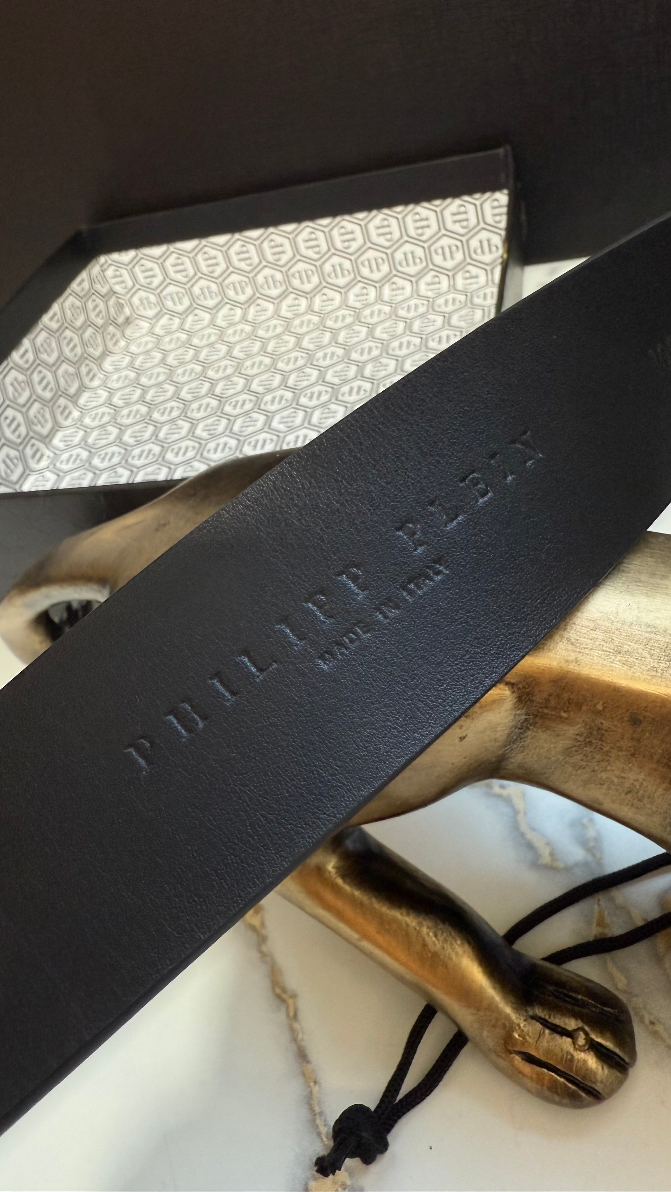 Cinto Philipp Plein Black Gold (PRONTA ENTREGA) Tamanho 105