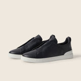 Tênis Zegna Zegna Vintage Triple Stitch Leather Black Texture