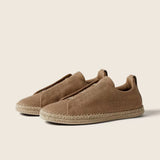 ZEGNA Triple Stitch™ Beges em Mistura de Linho e Pele