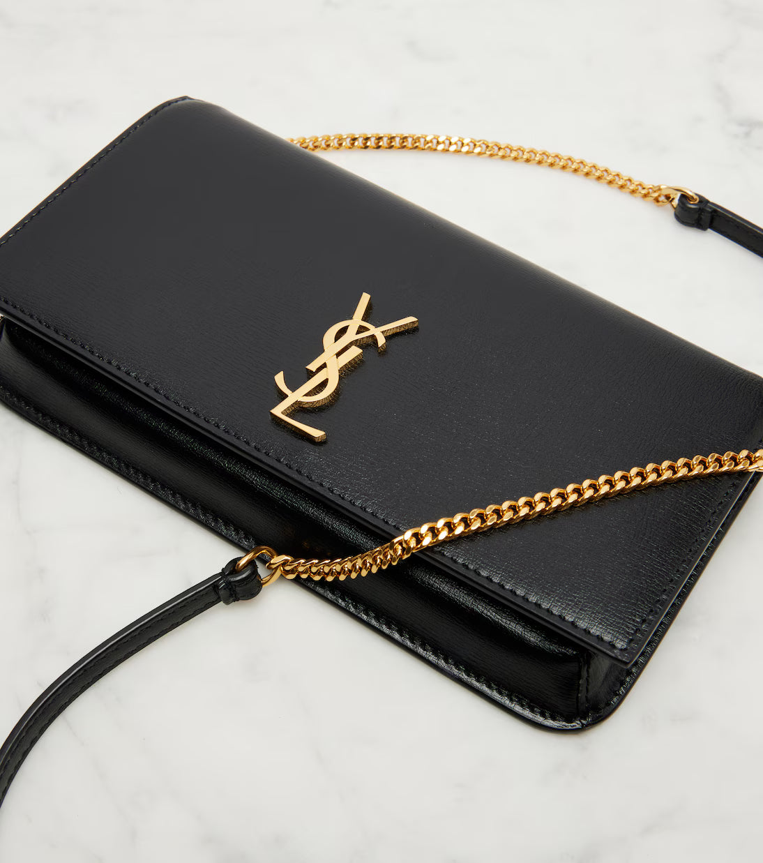 Saint Laurent Cassandre Leather Phone Pouch