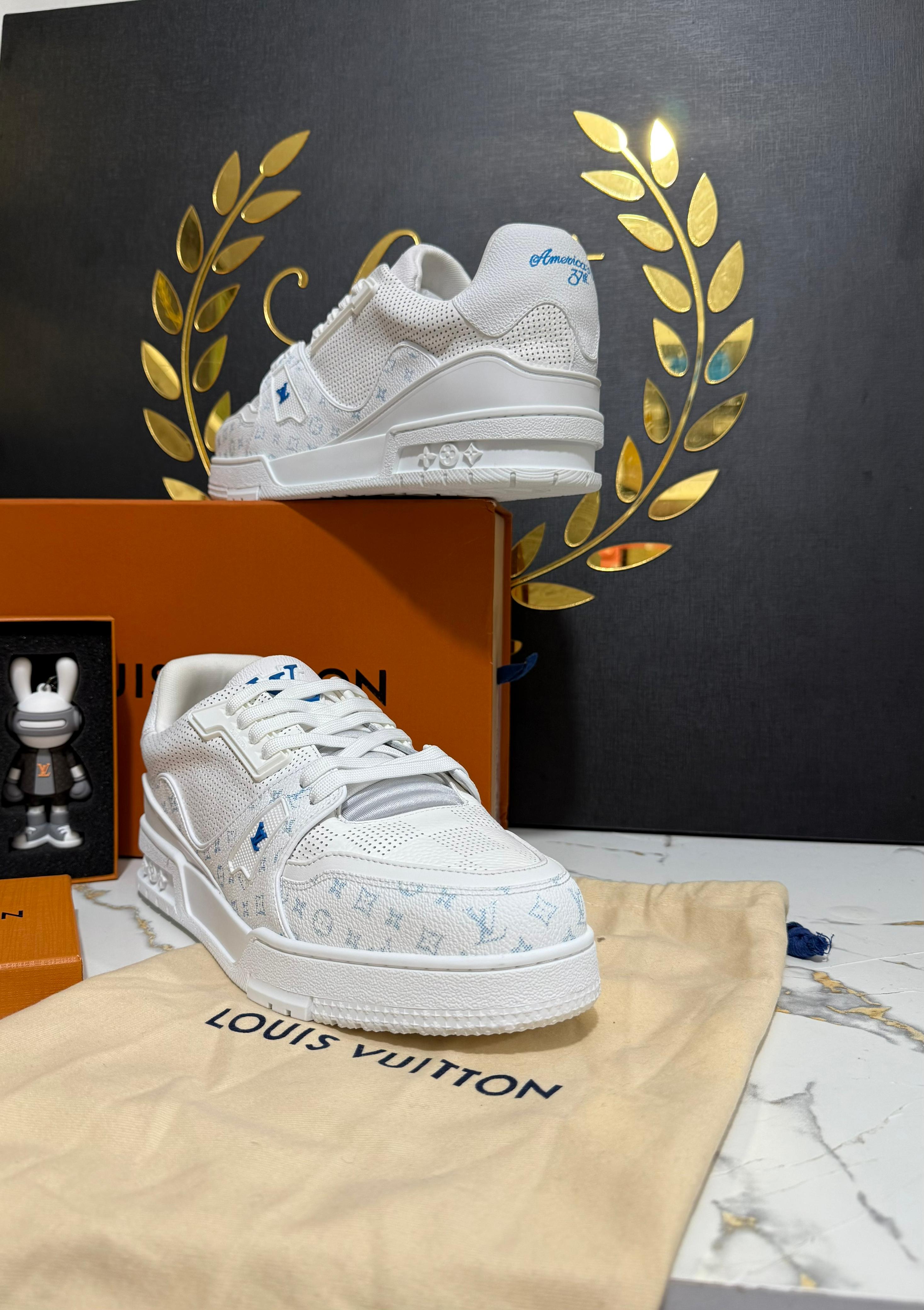 Tenis LV Trainer White Blue Monogram