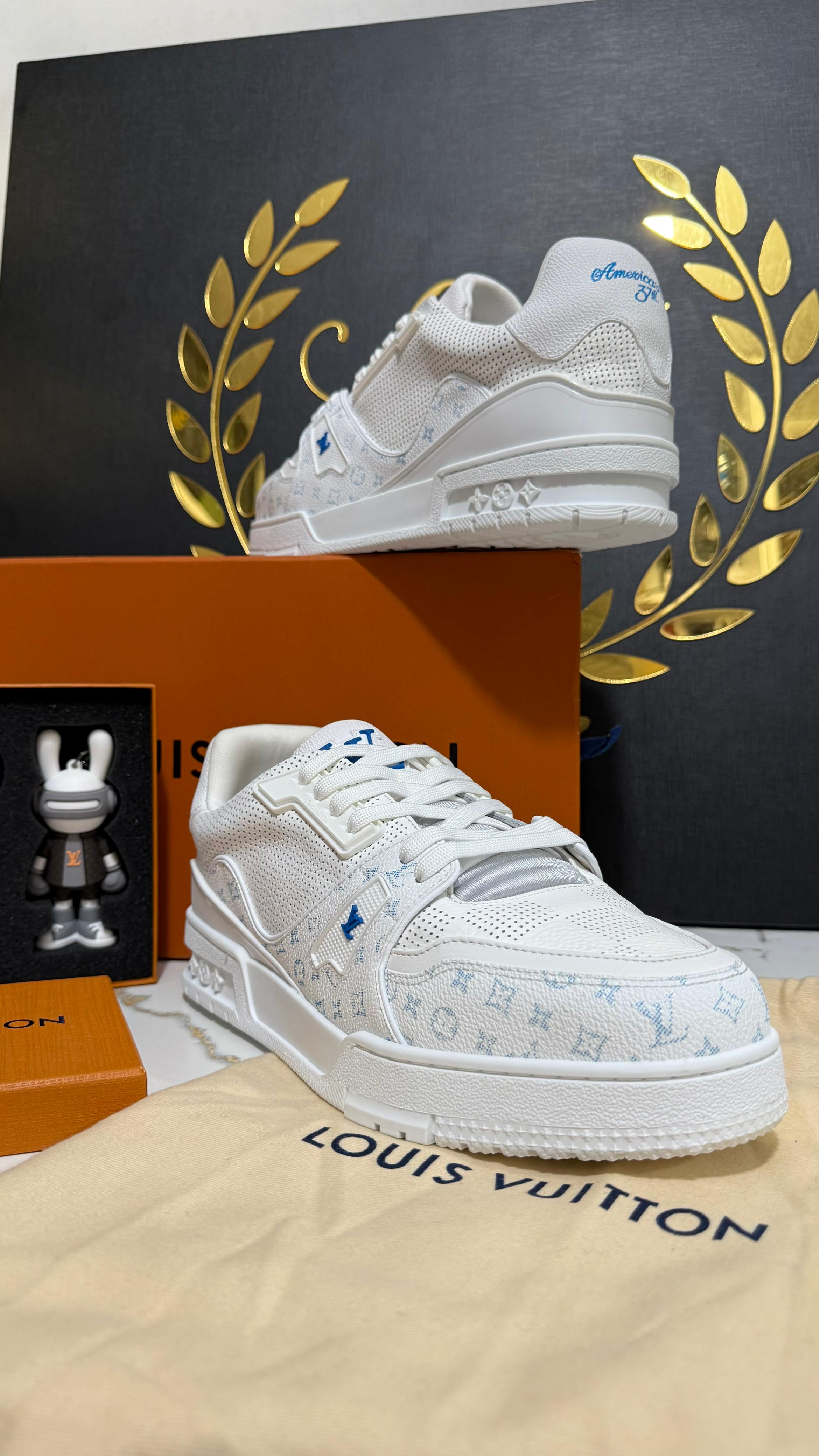 Tenis LV Trainer White Blue Monogram