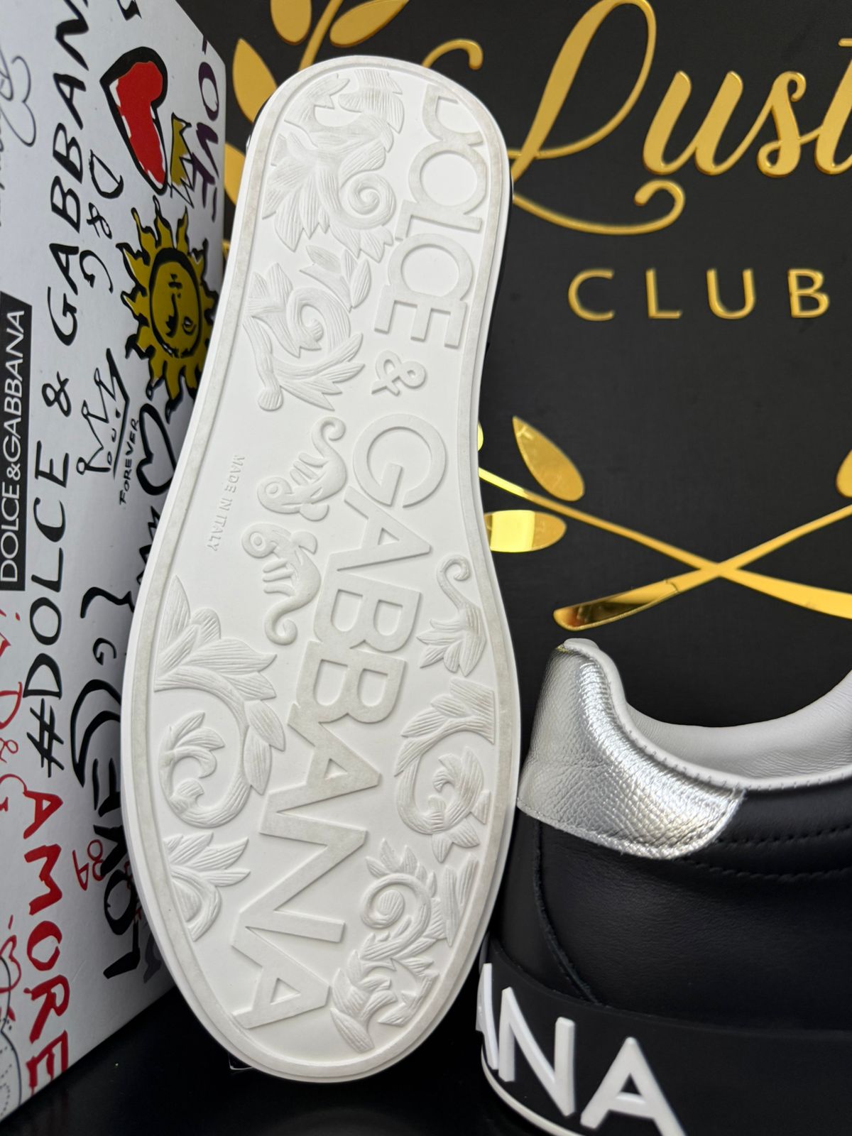 Tenis Dolce & Gabbana Portofino Black Silver (PRONTA ENTREGA) Tamanho 42