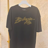 Camiseta Balmain Logo Dourada