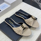 Rasteira Yves Saint Laurent Beige