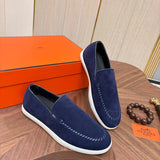 MOCASSIM HERMES Suede Blue Marine