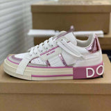 Dolce & Gabbana White & Pink Custom 2Zero Sneakers