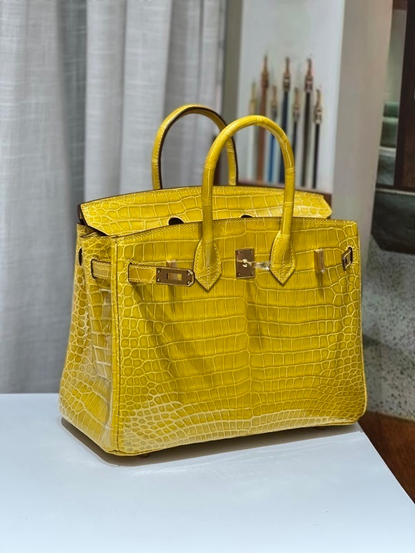 Bolsa Hermes Birkin 25 Alligator Yellow