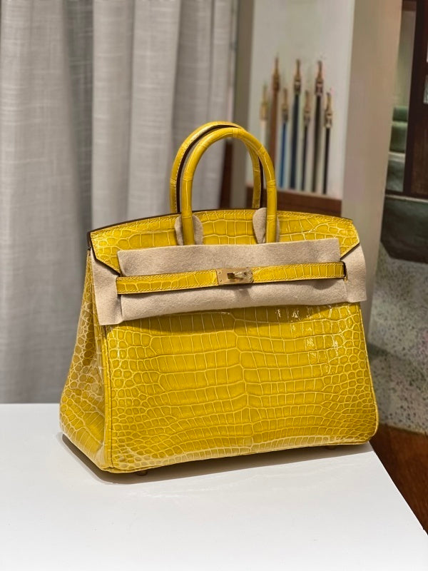 Bolsa Hermes Birkin 25 Alligator Yellow