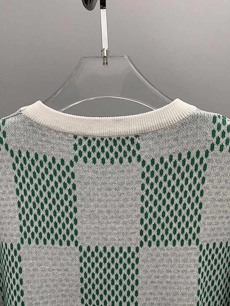 Camiseta Louis Vuitton Damier Knitted Sleeved Crewneck