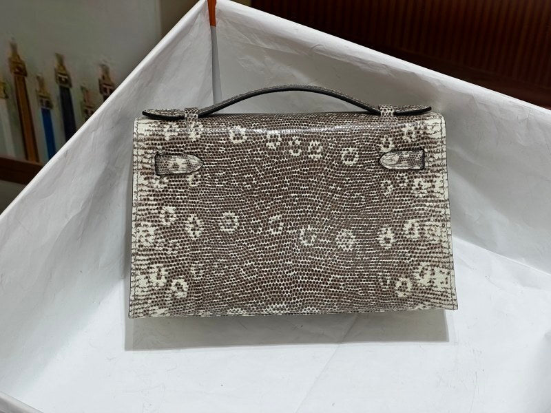 Bolsa Hermès Kelly Pochette pele de lagarto