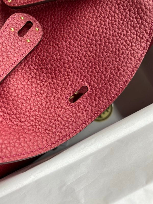 Bolsa Hermes Lindy 26 Rouge Grenat Clemence Leather