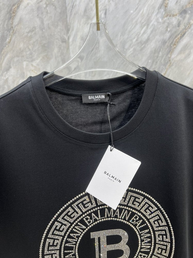 Camiseta Balmain T Shirt Logo Black White